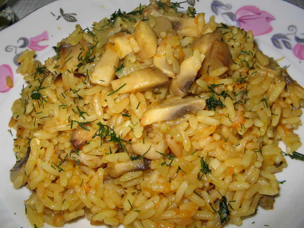 Приготовление плова с грибами Приготовление плова с грибами